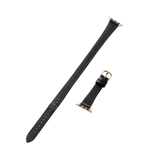 Apple Watch 41/40/38mm用バンド/ソフトレザー/2重巻きスリムタイプ/&me/チャコールグレー