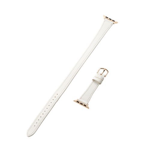 Apple Watch 41/40/38mm用バンド/ソフトレザー/2重巻きスリムタイプ/&me/オフホワイト