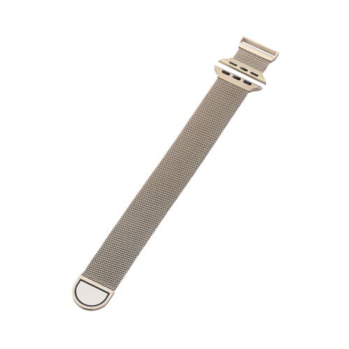 Apple Watch 41/40/38mm用バンド/ステンレス/ミラネーゼ/マグネット/シャンパンゴールド
