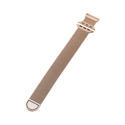 Apple Watch 49/45/44/42mm用バンド/ステンレス/ミラネーゼタイプ/マグネット/ピンクゴールド