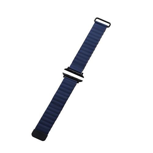 Apple Watch 49/45/44/42mm用バンド/ソフトレザー/マグネット/ネイビー