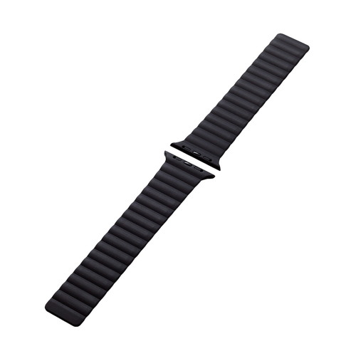 Apple Watch 49/45/44/42mm用バンド/マグネット/シリコン/ブラック