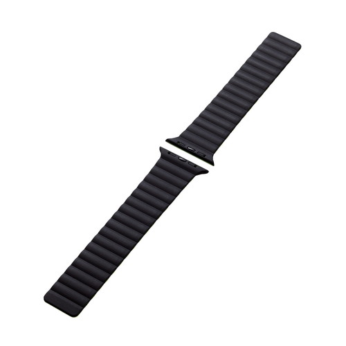 Apple Watch 49/45/44/42mm用バンド/マグネット/シリコン/ブラック×グリーン
