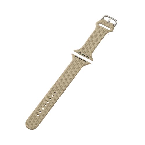 Apple Watch 49/45/44/42mm用シリコンバンド/編込み/カーキ