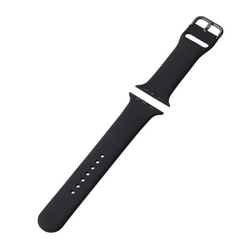 Apple Watch 45/44/42mm用バンド/シリコン/Lサイズ/ブラック