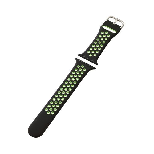 Apple Watch 49/45/44/42mm用シリコンバンド/アクティブタイプ/ブラック×グリーン