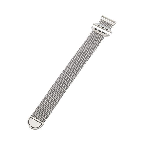 Apple Watch 49/45/44/42mm用バンド/ステンレス/ミラネーゼタイプ/マグネット/シルバー