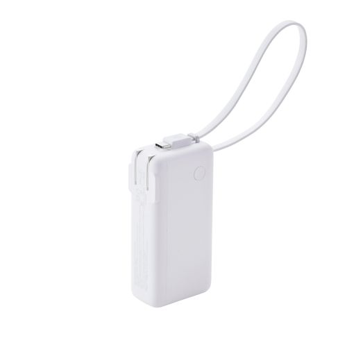 モバイルバッテリー/リチウムイオン電池/AC一体型/USB-Cケーブル一体/残量表示/35W/10000mAh/USB-C×1/しろちゃん