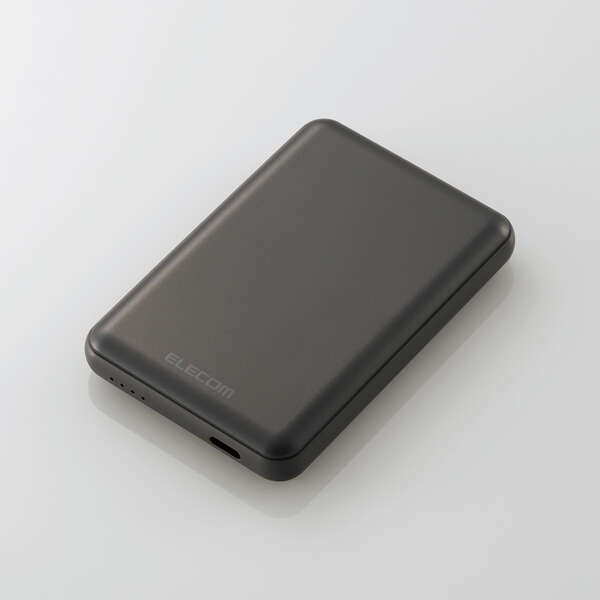 モバイルバッテリー/リチウムイオン電池/15W/5000mAh/USB Type-C入出力×1/ダークグレー