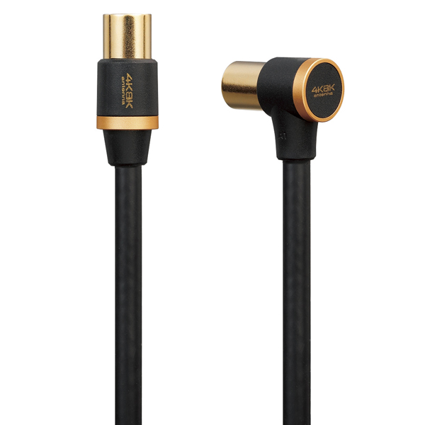 アンテナケーブル/4K8K対応/L-S型/長尺/10m/ブラック