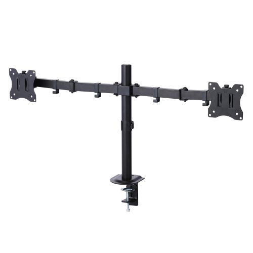 モニターアーム/ディスプレイアーム/ダブルアーム/ロング/ブラック