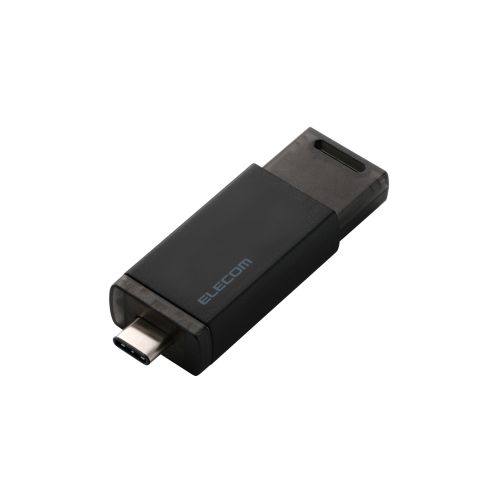 外付けSSD/USB10Gbps対応/ノック式/自動シャッター/コネクタ保護/Type-C/500GB/ブラック