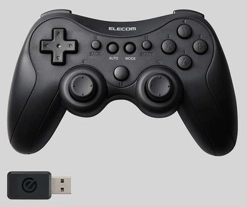 ゲームパッド/無線・有線/XInput/DirectInput/PS系配置/充電式/13ボタン/ブラック