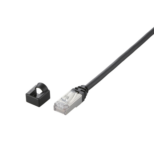 産業用LANケーブル/微可動用/耐油/編組シールド/AWG28×4P/黒/1.0m