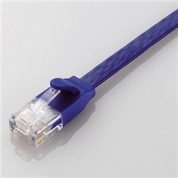 CAT6A準拠 GigabitフラットLANケーブル 2m(ブルーメタリック)