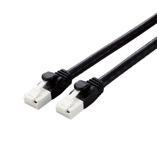 LANケーブル/CAT6A対応/EU RoHS指令準拠/爪折れ防止/簡易パッケージ仕様/2.0m/ブラック