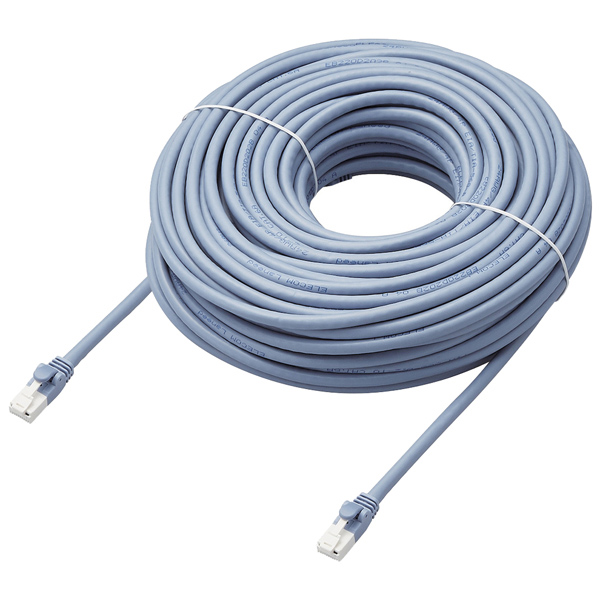 LANケーブル/CAT6A対応/EU RoHS指令準拠/爪折れ防止/簡易パッケージ仕様/30m/ヨリ線/ブルー