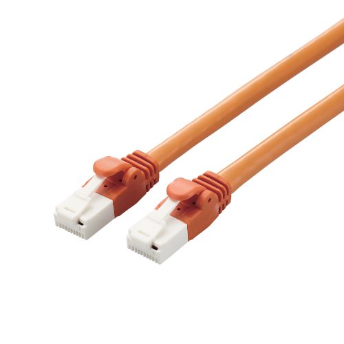LANケーブル/CAT6A対応/EU RoHS指令準拠/爪折れ防止/簡易パッケージ仕様/2.0m/オレンジ