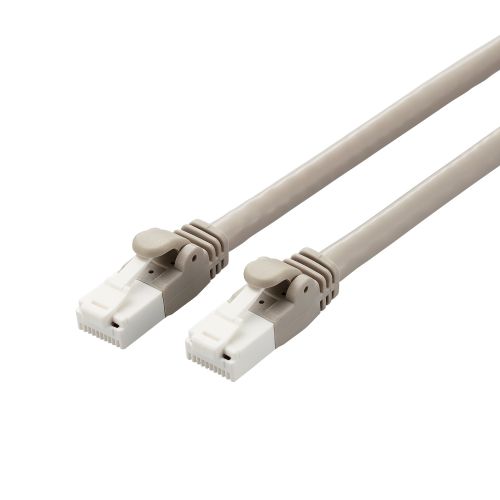 LANケーブル/CAT6A対応/EU RoHS指令準拠/爪折れ防止/簡易パッケージ仕様/5.0m/ライトグレー