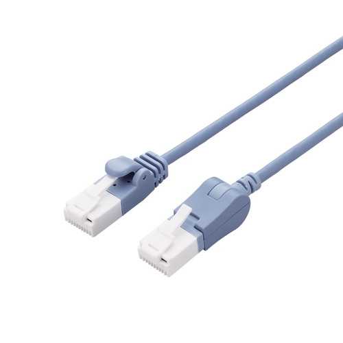 LANケーブル/CAT6A準拠/爪折れ防止/縦スイング式コネクタ/5.0m/ブルー