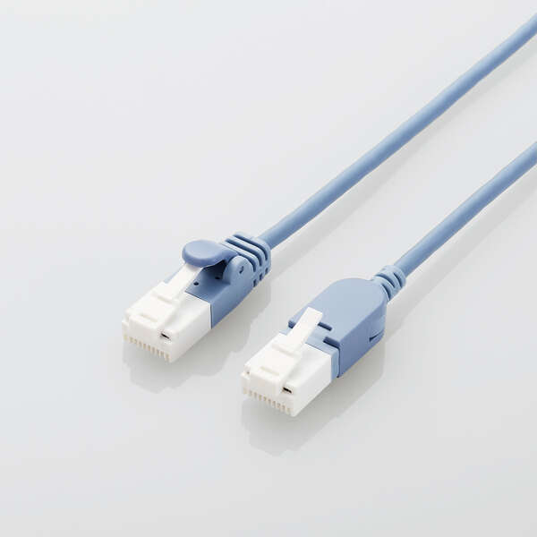 LANケーブル/CAT6A/爪折れ防止/スイング式コネクタ/5.0m/ブルー