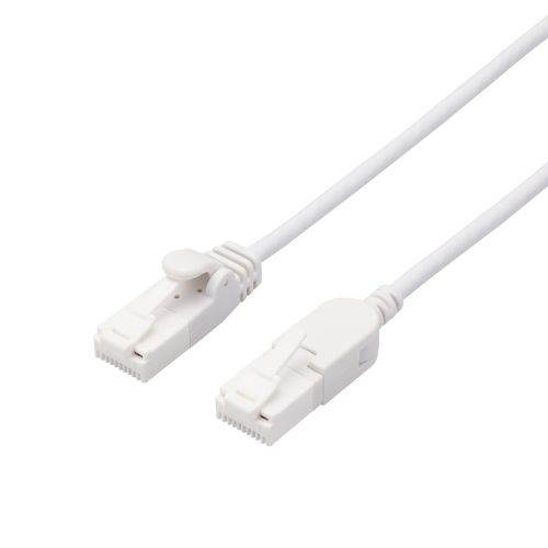 LANケーブル/CAT6A/爪折れ防止/スイング式コネクタ/5.0m/ホワイト