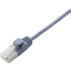 EU RoHS指令準拠 ツメ折れ防止スリムLANケーブル(Cat6)/0.5m/ブルー
