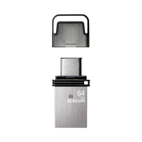 USBメモリ/USB3.2(Gen1)/Type-C/キャップ式/64GB/シルバー