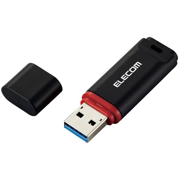 USBメモリー/USB3.2(Gen1)対応/キャップ式/データ復旧サービス付/64GB/ブラック