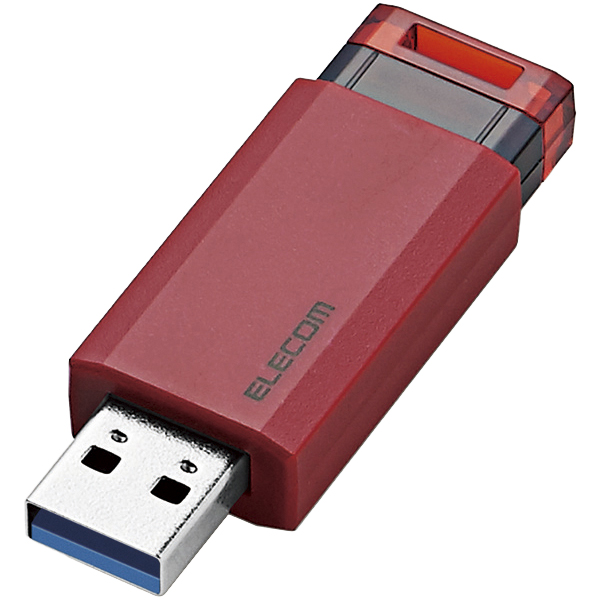 USB3.1(Gen1)対応メモリー/ノック式/オートリターン機能付/16GB/レッド