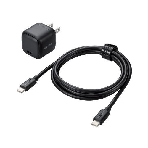 AC充電器/スマホ・タブレット用/USB Power Delivery/20W/USB-C1ポート/C-Cケーブル付属/1.5m/ブラック