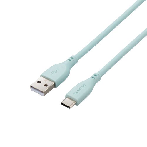 USB-A to USB Type-Cケーブル/なめらか/2.0m/パールグリーン