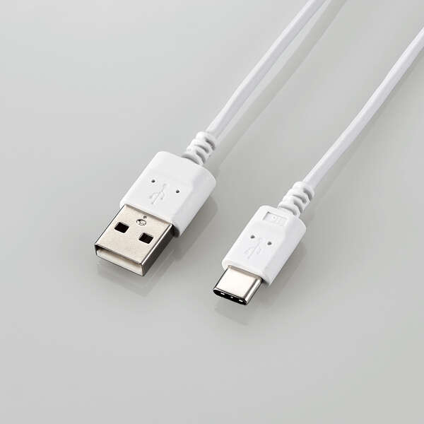 USB Type-Cケーブル/スマホ用/USB(A-C)/極細/1.0m/ホワイト