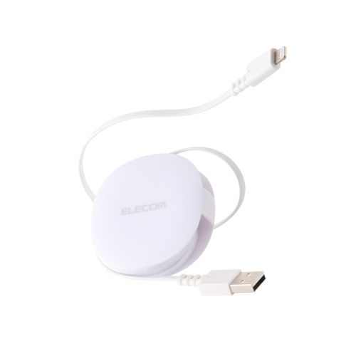USB-A to Lightningケーブル/巻き取り/最大12W/0.9m/ホワイト