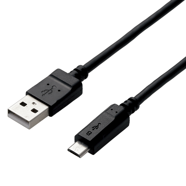 microUSBケーブル/2A出力/スタンダード/通信・充電/1.5m/ブラック