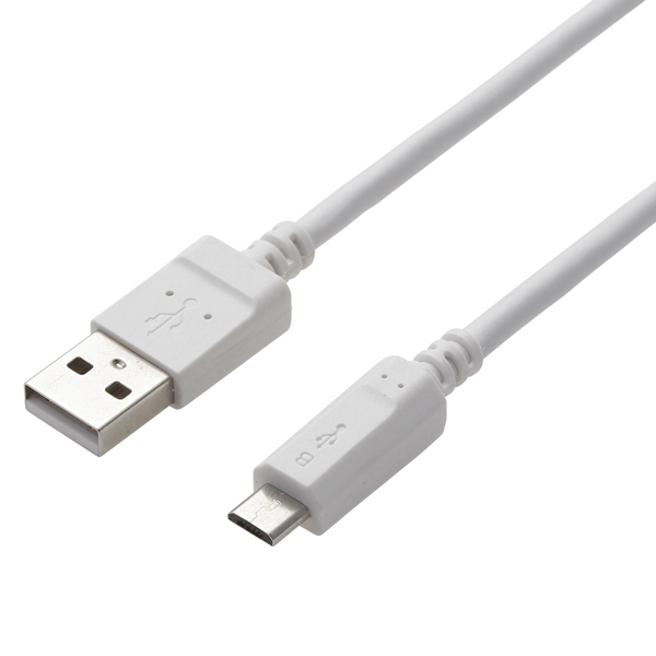 microUSBケーブル/2A出力/スタンダード/通信・充電/1.5m/ホワイト