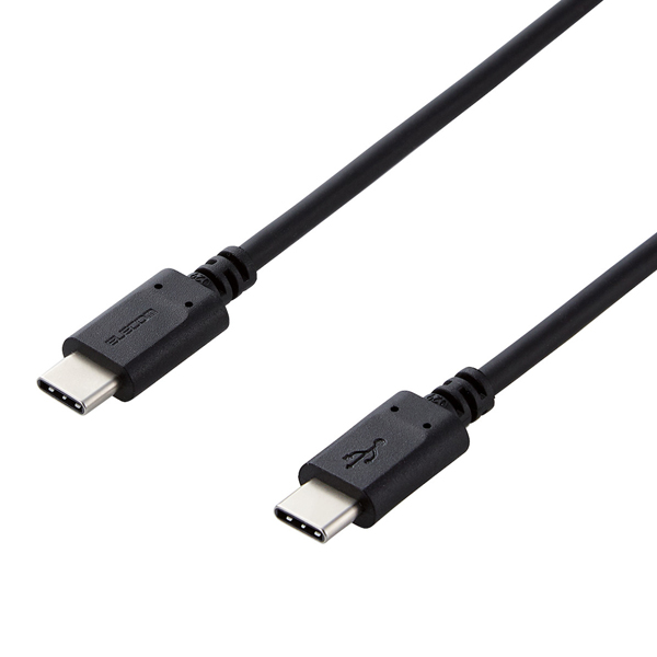 スマホ・タブレット用USBケーブル/USB(C-C)/スタンダード/USB Power Delivery対応/認証品/1.5m/ブラック