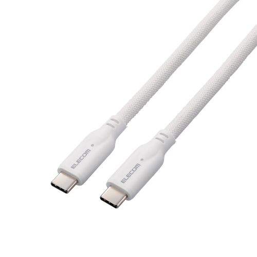 USB Type-C to USB Type-Cケーブル/USB10Gbps/100W対応/シリコンメッシュ/1.0m/ホワイト