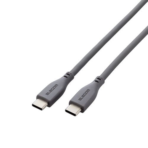 USB Type-C to USB Type-Cケーブル/100W対応/シリコン/0.5m/グレー