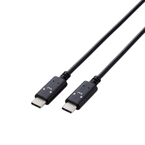 USB Type-C to USB Type-Cケーブル/USB Power Delivery対応/顔つきタイプ/1.0m/くろちゃん(ブラック×ホワイト)