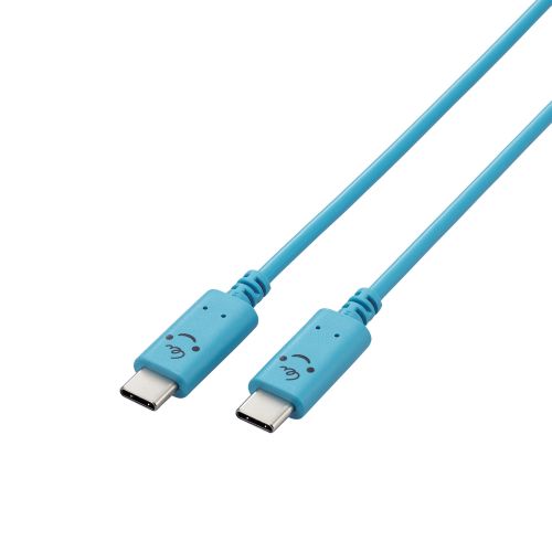 USB Type-C to USB Type-Cケーブル/USB Power Delivery対応/顔つきタイプ/1.0m/ベイビー(ブルー×ブラック)