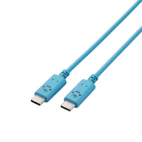 USB Type-C to USB Type-Cケーブル/USB Power Delivery対応/顔つきタイプ/2.0m/ベイビー(ブルー×ブラック)