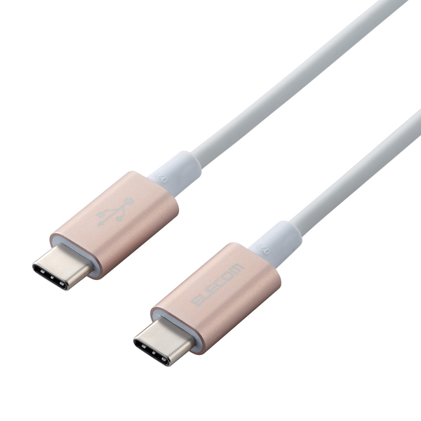 スマホ・タブレット用USBケーブル/USB(C-C)/準高耐久/USB Power Delivery対応/認証品/2.0m/ゴールド