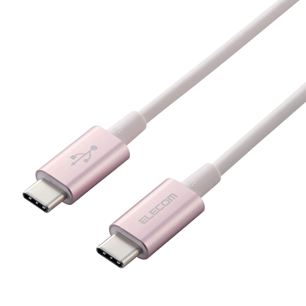 スマホ・タブレット用USBケーブル/USB(C-C)/準高耐久/USB Power Delivery対応/認証品/2.0m/ピンク