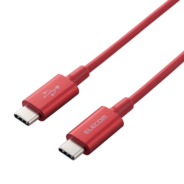 スマホ・タブレット用USBケーブル/USB(C-C)/準高耐久/USB Power Delivery対応/認証品/2.0m/レッド