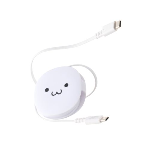 USB Type-C to USB Type-Cケーブル/巻き取り/USB Power Delivery対応/最大60W/0.9m/しろちゃん