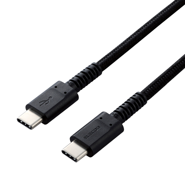 スマホ・タブレット用USBケーブル/USB(C-C)/高耐久/USB Power Delivery対応/認証品/2.0m/ブラック