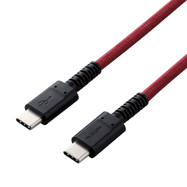 スマホ・タブレット用USBケーブル/USB(C-C)/高耐久/USB Power Delivery対応/認証品/2.0m/レッド