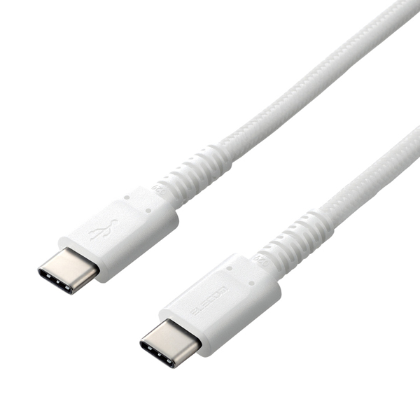 スマホ・タブレット用USBケーブル/USB(C-C)/高耐久/USB Power Delivery対応/認証品/2.0m/ホワイト