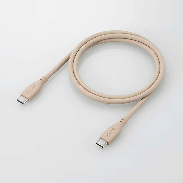 USB Type-C to USB Type-Cケーブル/USB Power Delivery対応/なめらか/1.0m/&me/グレージュ